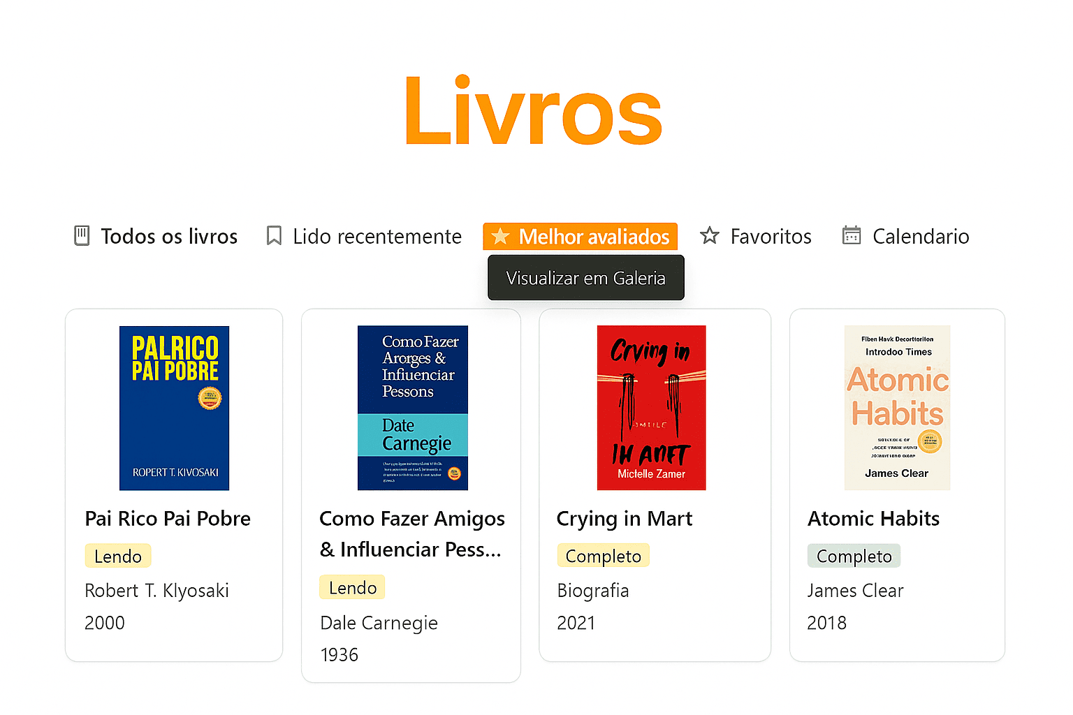 Estante Virtual de Livros